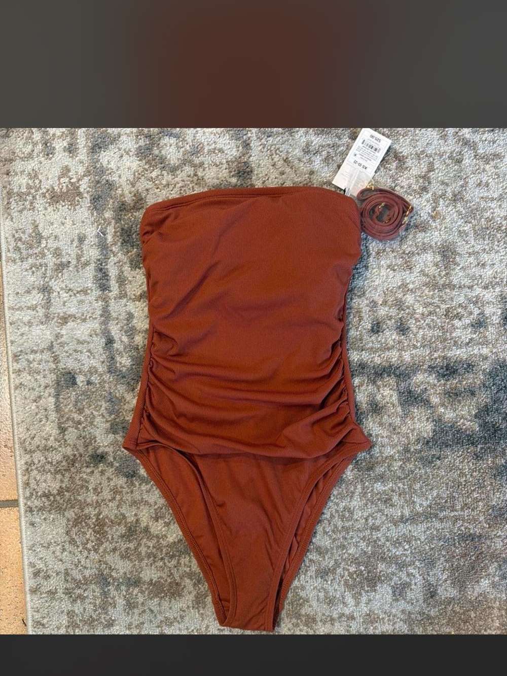 Shade & Shore Rust Strapless One-Piece Swimsuit